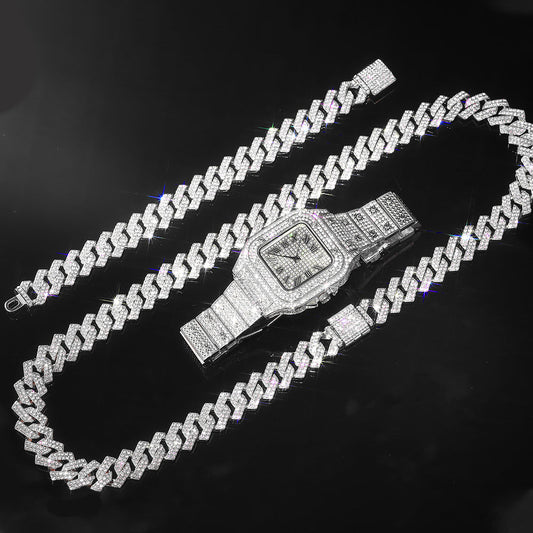 The Cuban Link Watch For Men With Braclets