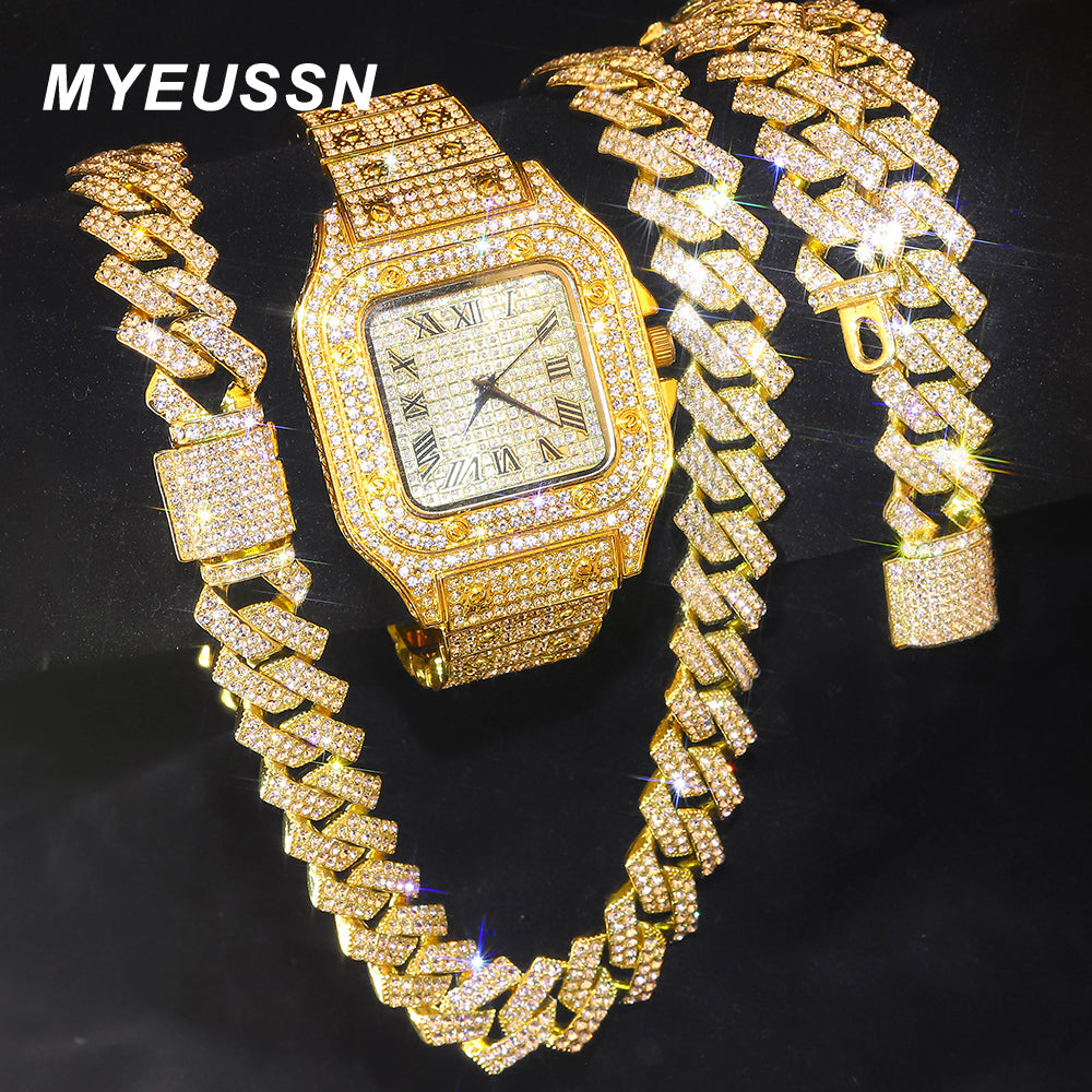 The Cuban Link Watch For Men With Braclets