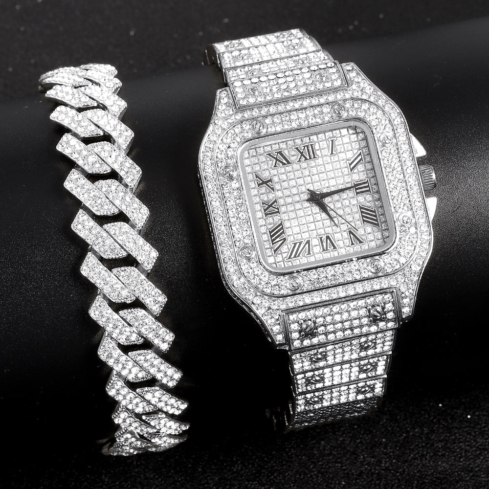 The Cuban Link Watch For Men With Braclets